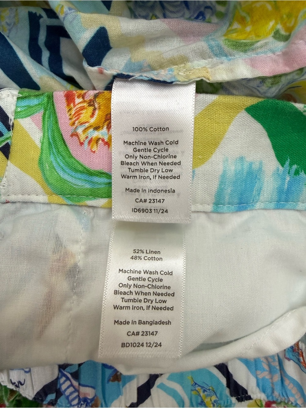 Talbots Coastal Print Button Front Shirt & Wide Leg Pants Set Size Medium - Picture 8 of 16